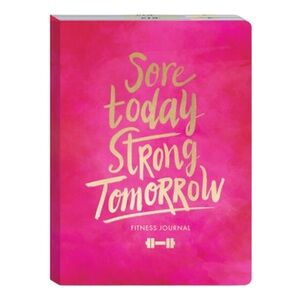 Punch Studio Motivational Fitness Guided Journal - Hot Pink w/Gold Foil (75918)